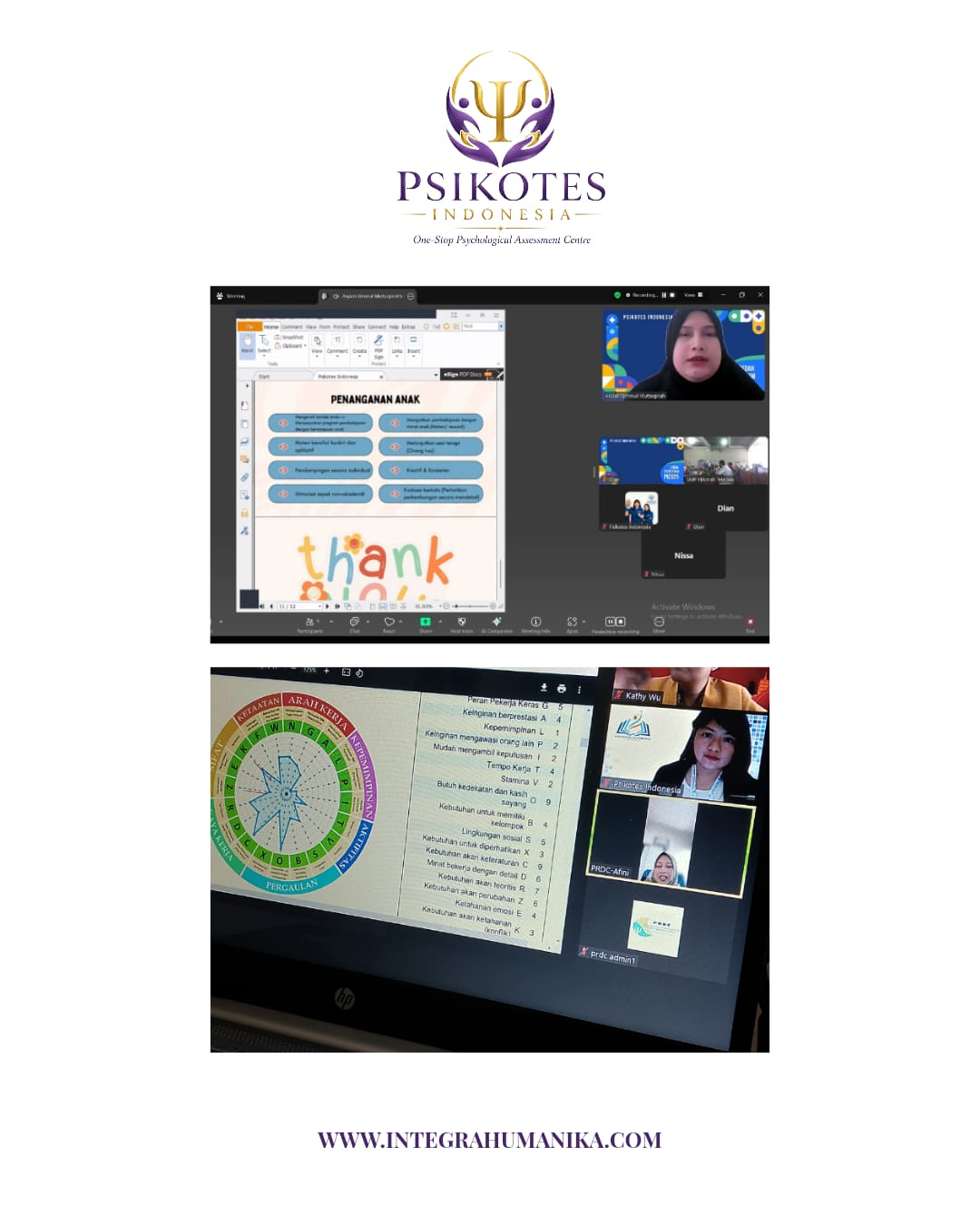 Dokumentasi Seminar Parenting & Bedah Hasil Psikotes secara Online bersama Psikolog — Seminar interaktif daring
